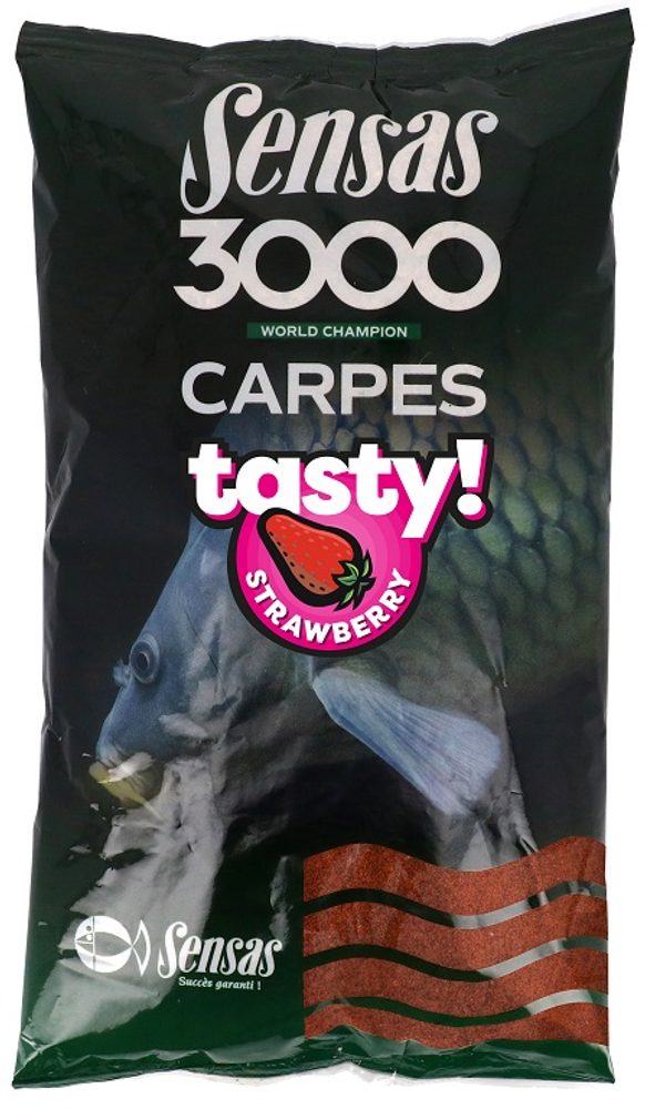 E-shop Sensas Krmítková směs 3000 Carp Tasty 1kg - Jahoda,Sensas Krmítková směs 3000 Carp Tasty 1kg - Jahoda