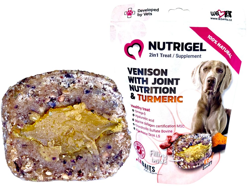 Fotografie LK Baits Pet Pamlsek Nutrigel Dog Divočina s Kloubní Výživou a Kurkumou - L-XL 200g