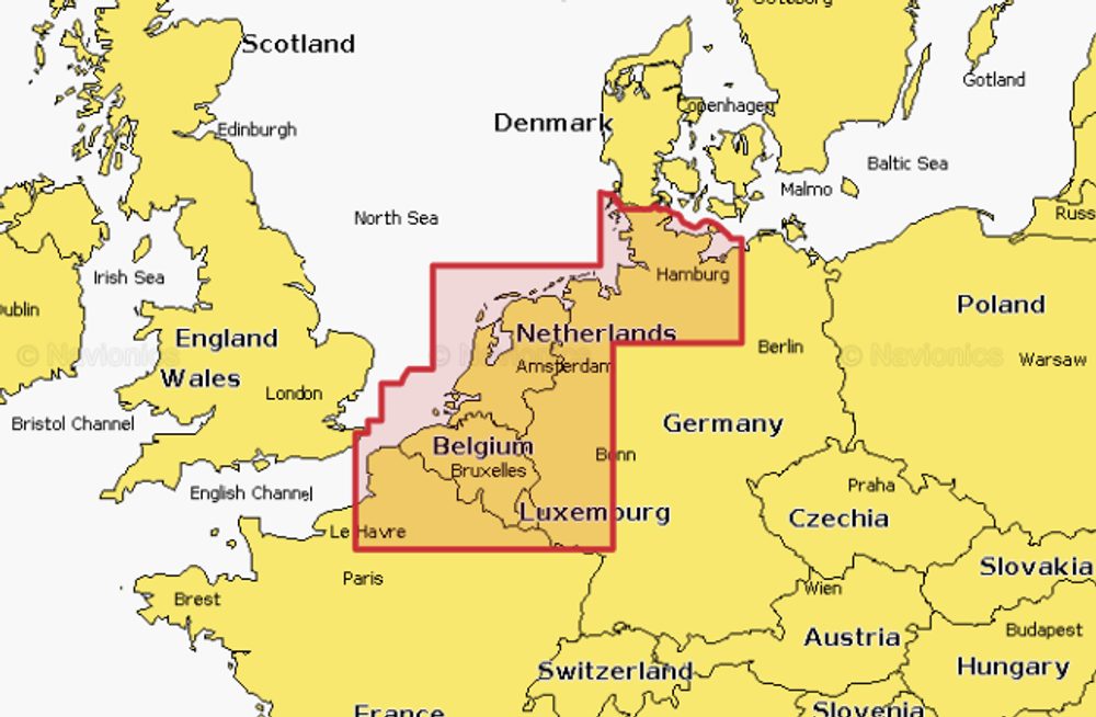 Navionics+ Mapy Benelux