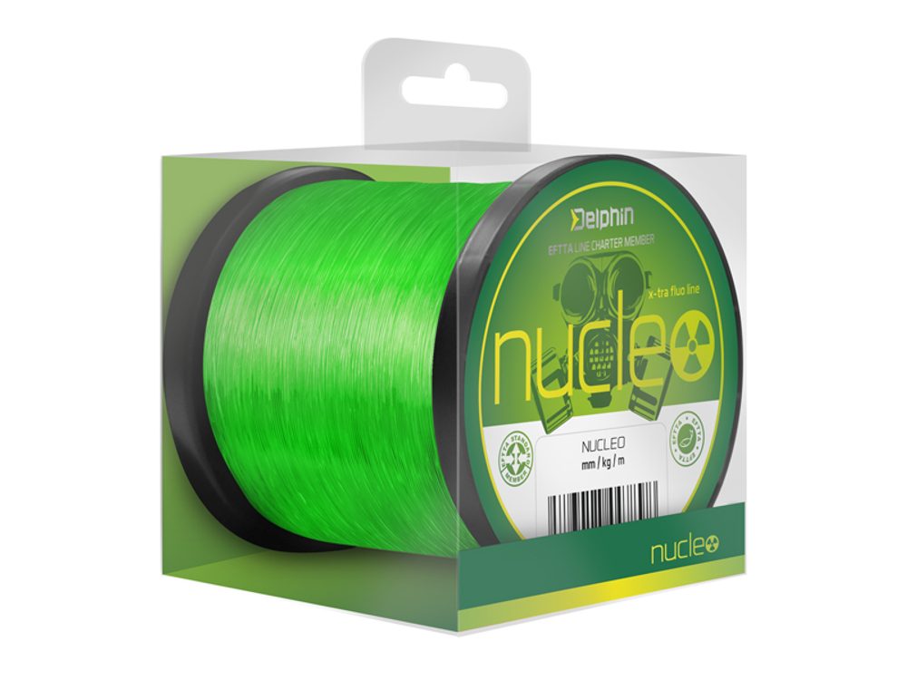 E-shop Delphin Vlasec Nucleo fluo zelený - 0,25mm 5,4kg 1200m,Delphin Vlasec Nucleo fluo zelený - 0,25mm 5,4kg 1200m