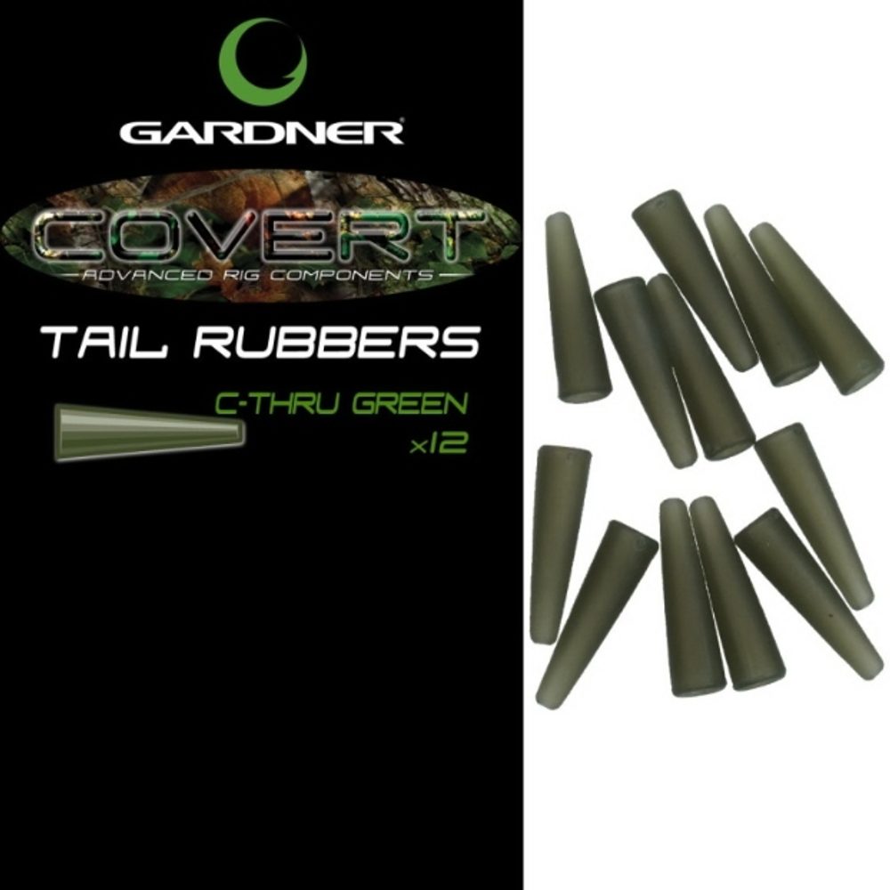 Gardner Převleky COVERT TAIL RUBBERS C-THRU zelená 12ks