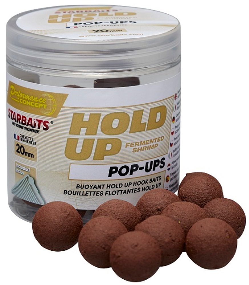 Fotografie Starbaits Plovoucí boilies Pop Up Hold Up Fermented Shrimp 50g - 12mm