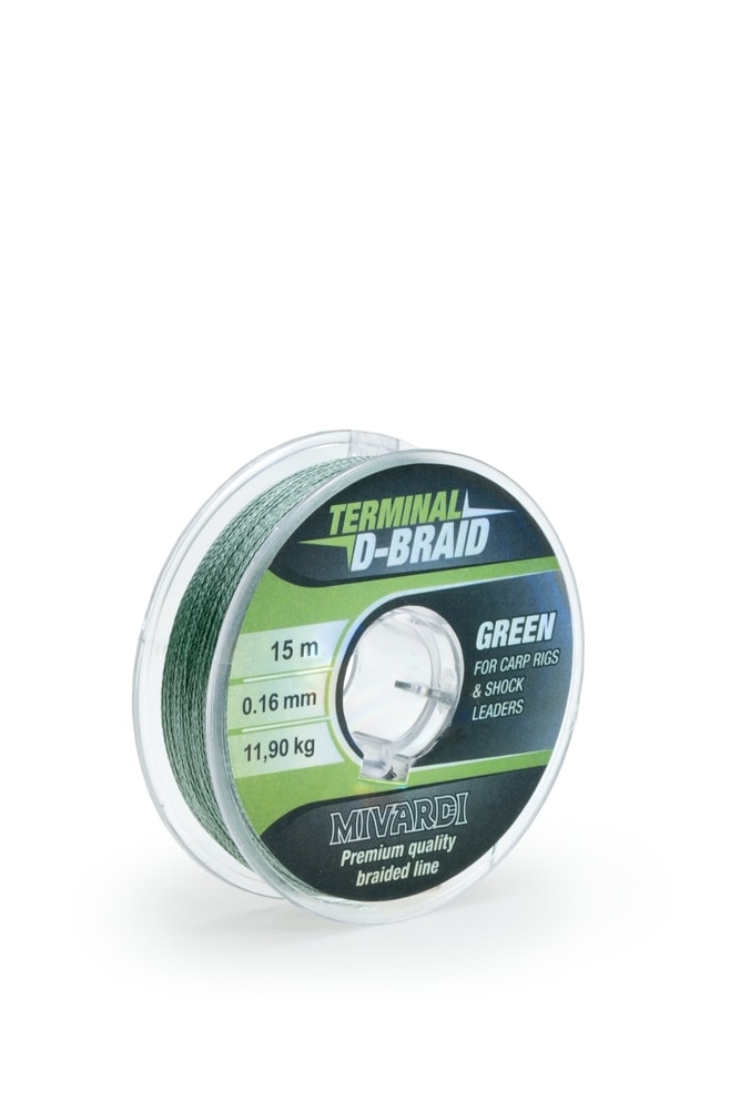 Mivardi Šňůra Terminal D-Braid Green 15m - 0,08mm/6,9kg