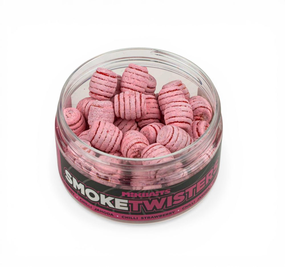 Mikbaits Boilies Smoke Twisters Barrel 12mm 100ml - Chilli Jahoda