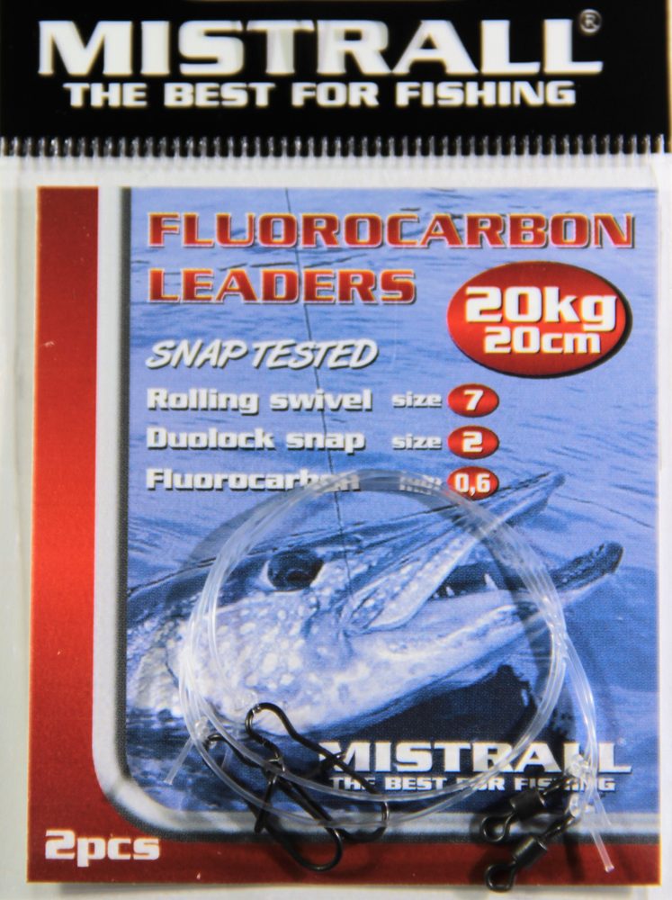 Mistrall Fluorocarbonový návazec 2ks - 20cm 20kg