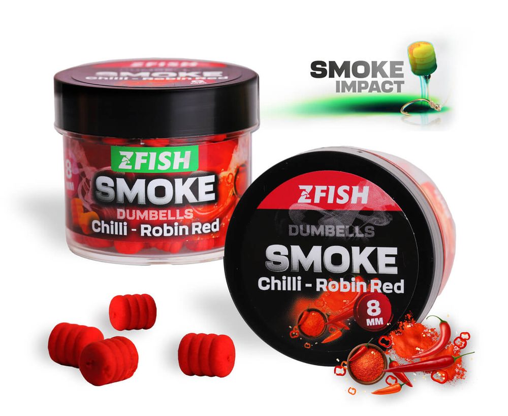 E-shop Zfish Smoke POP-UP Dumbells 8mm 20g - Chilli-Robin Red,Zfish Smoke POP-UP Dumbells 8mm 20g - Chilli-Robin Red