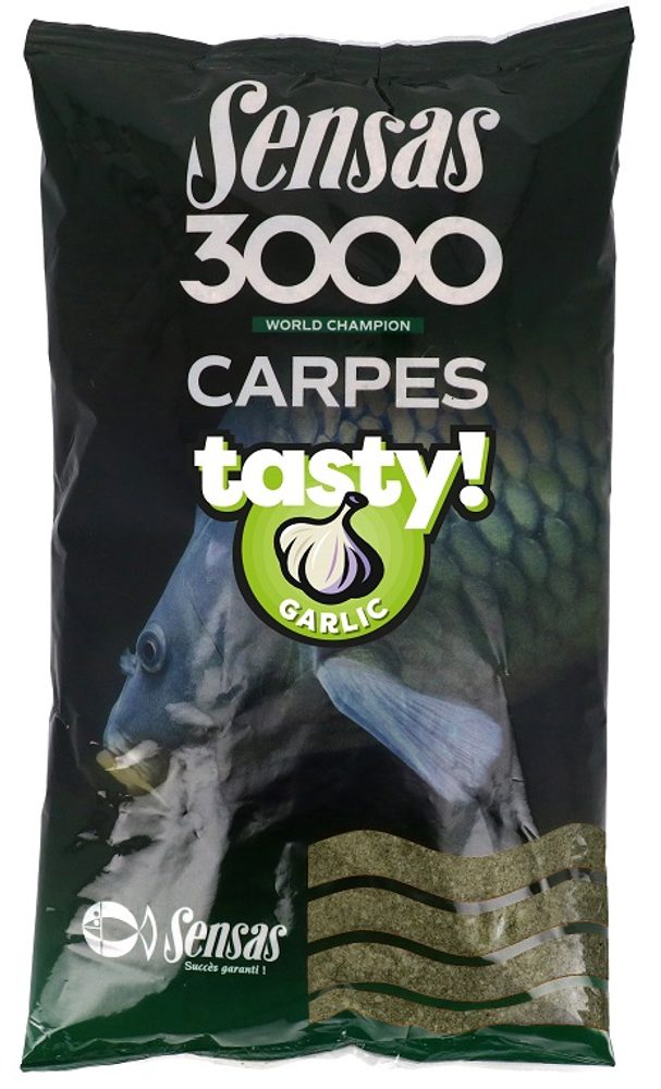 Fotografie Sensas Krmítková směs 3000 Carp Tasty 1kg - Česnek