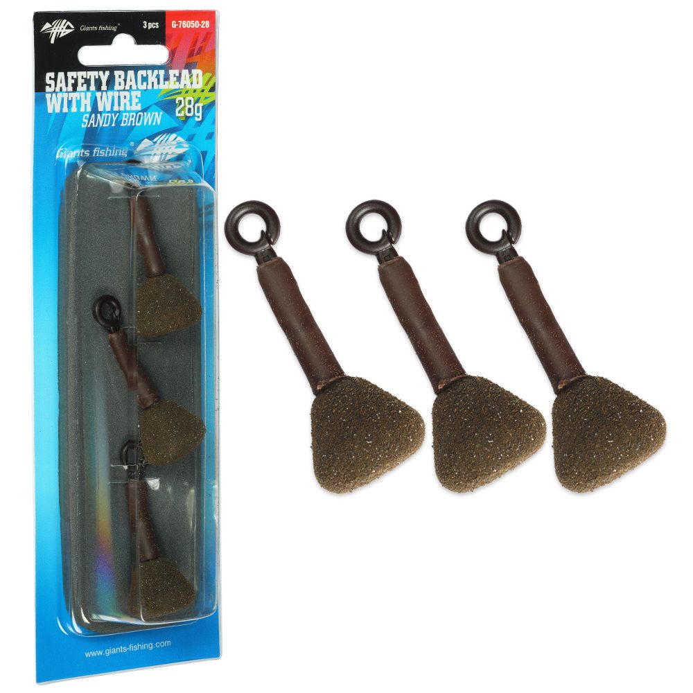 E-shop Giants Fishing Zátěž Safety Backlead with Wire Sandy Brown 3ks - 28g (1.0 oz),Giants Fishing Zátěž Safety Backlead with Wire Sandy Brown 3ks - 28g (1.