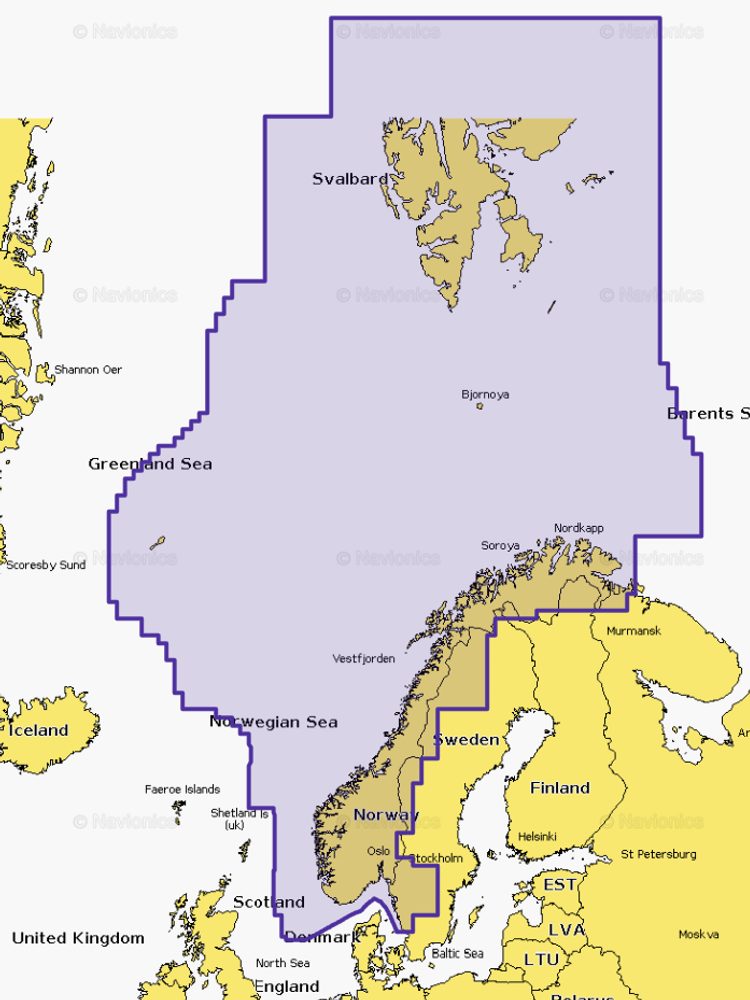 Navionics+ Mapy Norsko