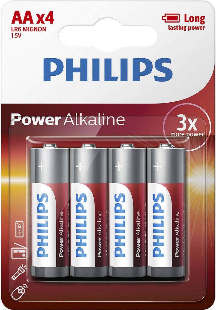Fotografie Philips Baterie Powerlife tužková LR6 AA 4ks