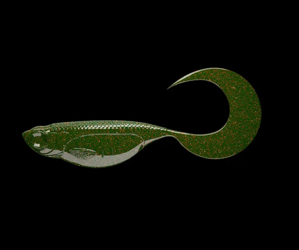 Libra Lures Gumová nástraha Embrion Twist Tail 2,5″ 10ks - Motor Oil Green 032