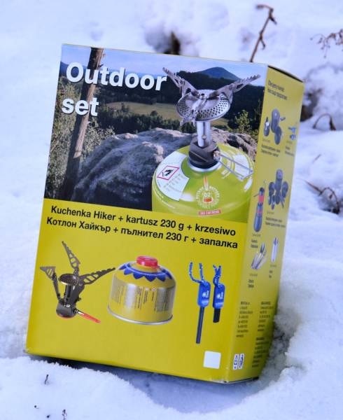 Meva Outdoor Set vařič Hiker, křesadlo, kartuš