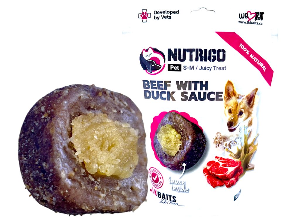 LK Baits Pet Pamlsek Nutrigo Dog Telecí s kachní omáčkou,LK Baits Pet Pamlsek Nutrigo Dog Telecí s kachní omáčkou