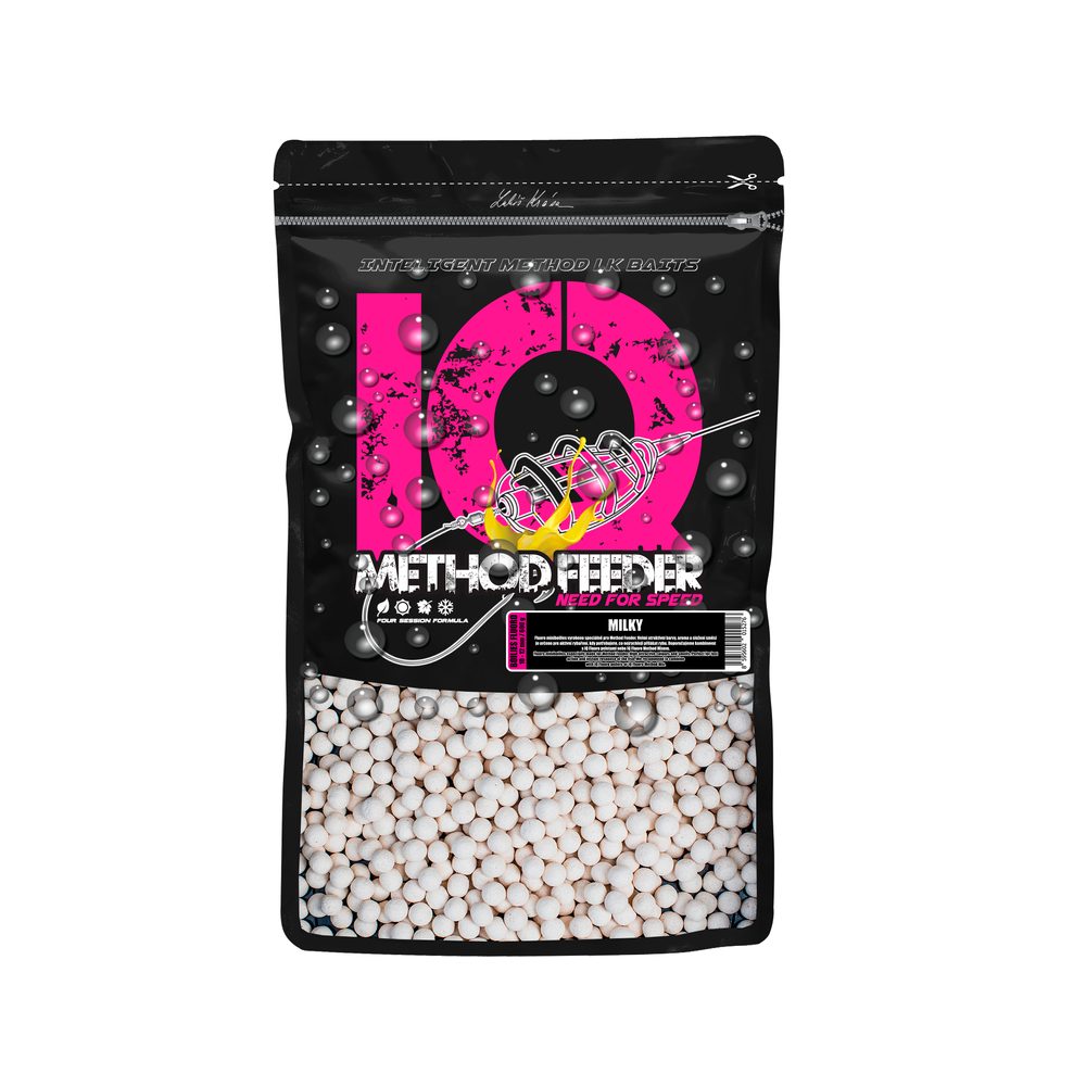 LK Baits Fluoro Boilie IQ Method Feeder 10-12mm 600g - Milky