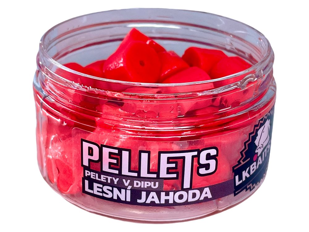 Fotografie LK Baits Pelety v dipu Lesní Jahoda 60g - 12mm