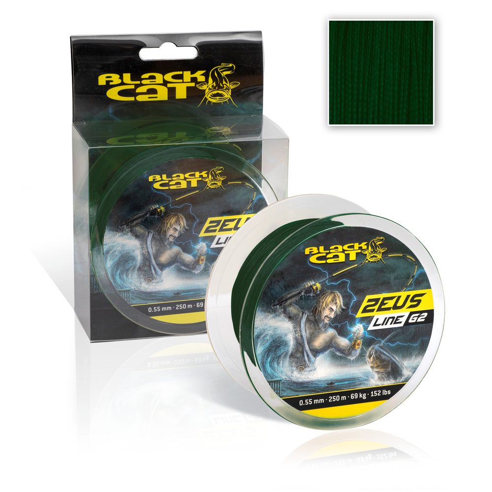 E-shop Black Cat Šňůra Zeus Line G2 zelená 250m - 0,38mm 37kg,Black Cat Šňůra Zeus Line G2 zelená 250m - 0,38mm 37kg