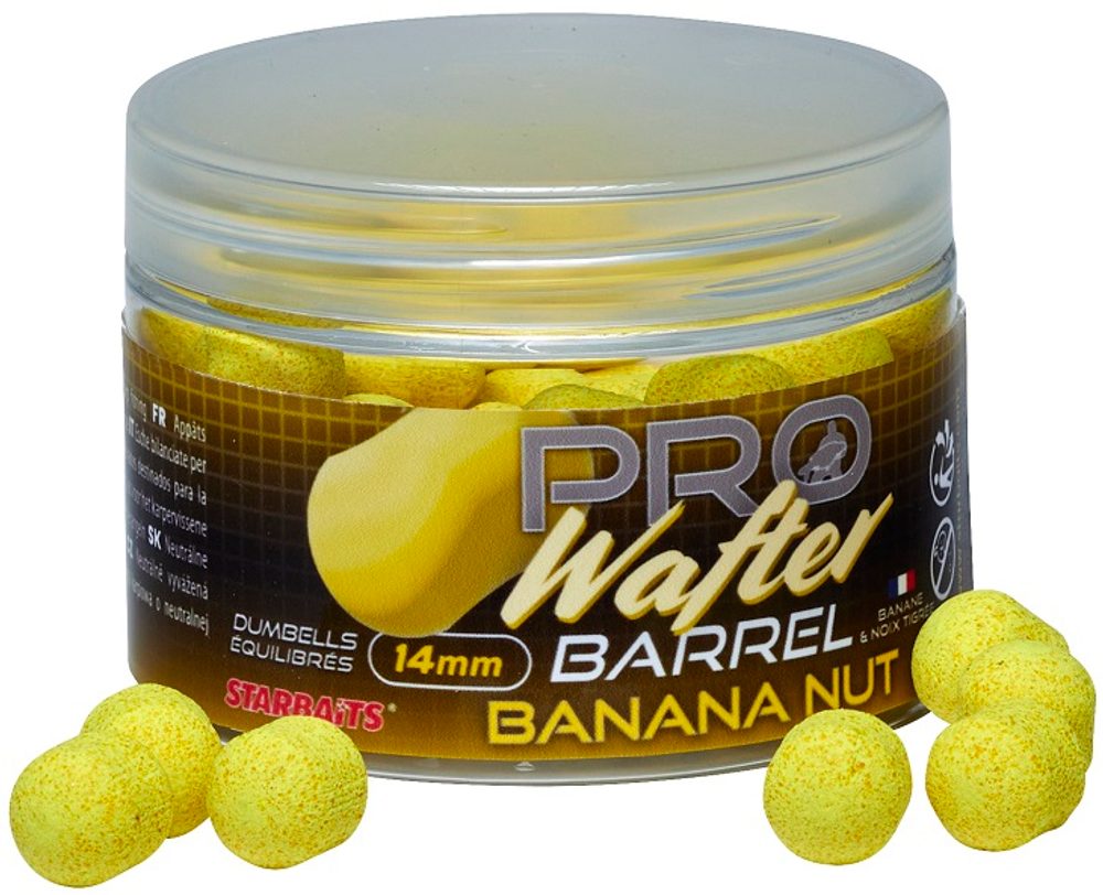 Fotografie Starbaits Boilies Wafter Pro Banana Nut 14mm 50g