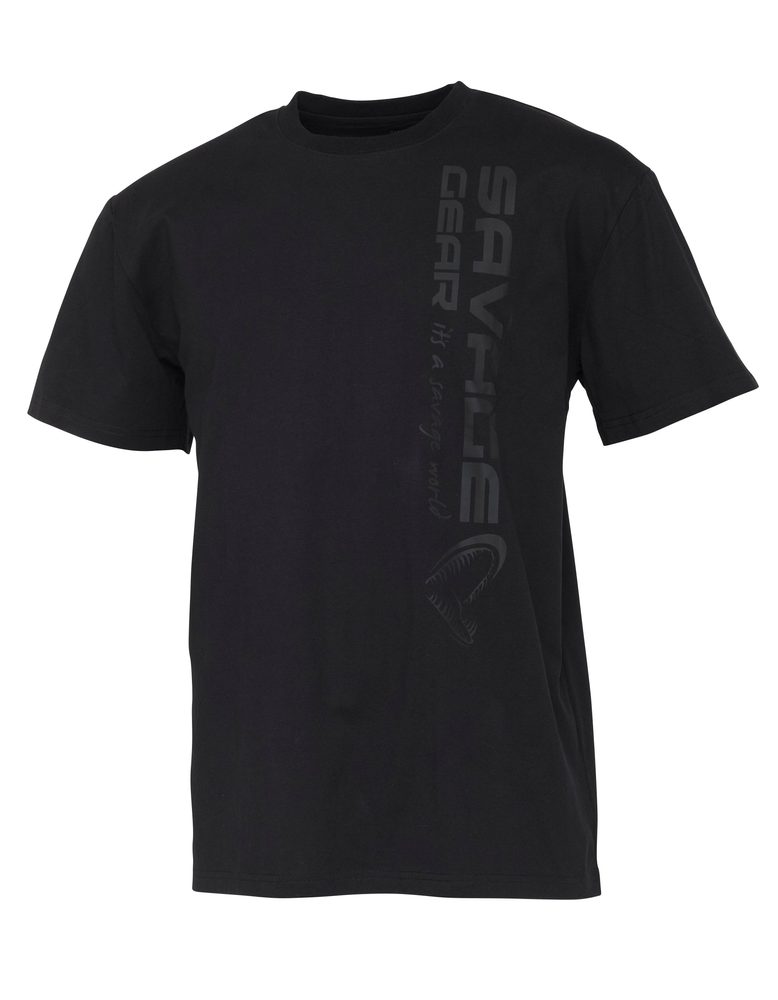 Fotografie Savage Gear Triko Vertical Logo Tee Black - S