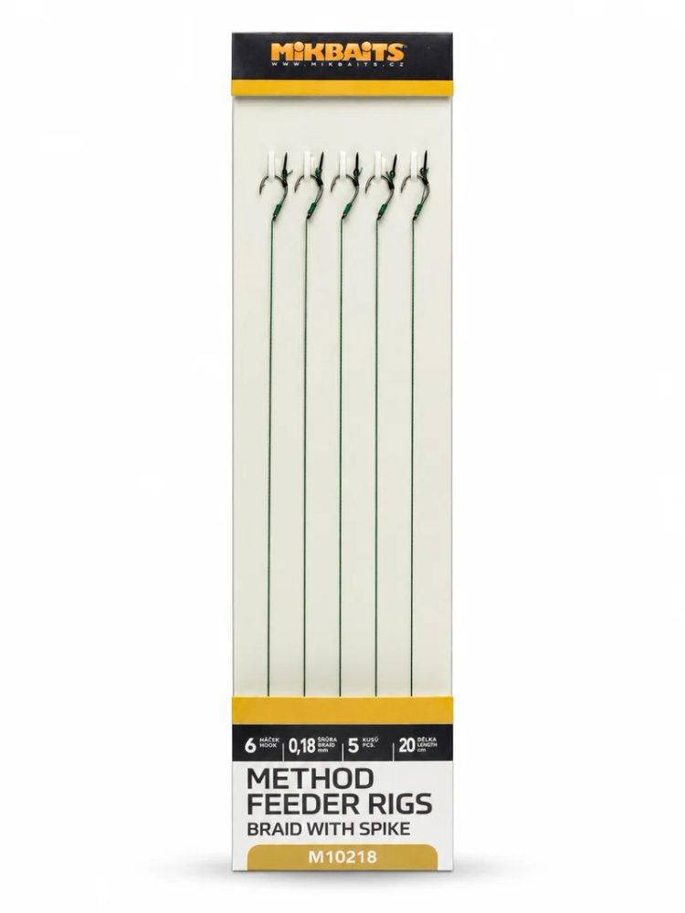 Mikbaits Method Feeder návazce z pletené šňůrky s hrotem 5ks - vel.6/20cm/0,18mm,Mikbaits Method Fee...