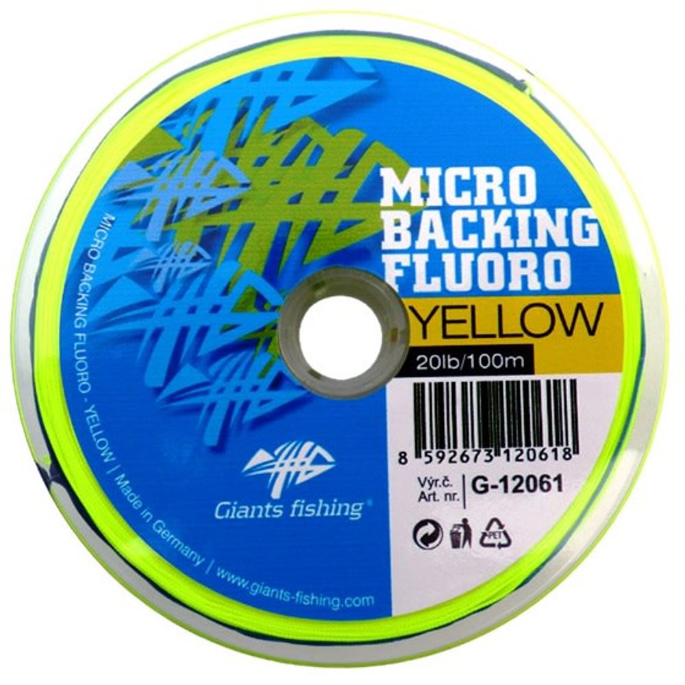 Giants Fishing Micro Backing Fluoro-Yellow 20lb 100m