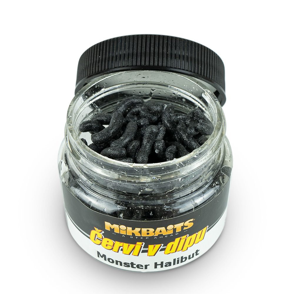 E-shop Mikbaits Červi v dipu 50ml - Monster Halibut,Mikbaits Červi v dipu 50ml - Monster Halibut
