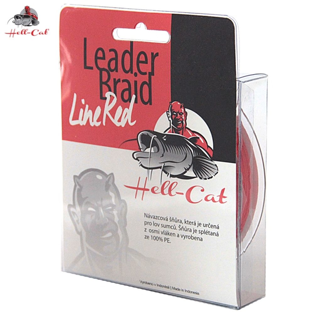 Hell-Cat Návazcová šňůra Leader Braid Line Red 20m