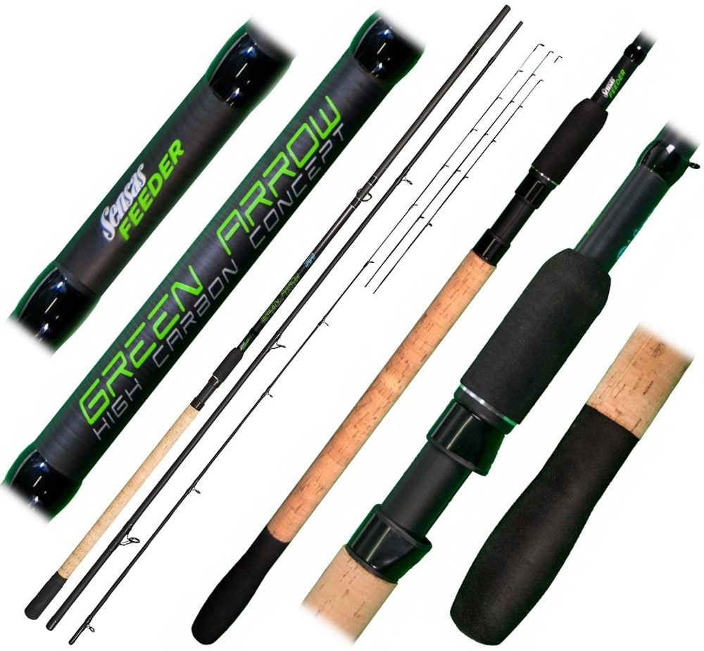 Fotografie Sensas Prut Green Arrow Feeder 3,3m Medium 40-80g