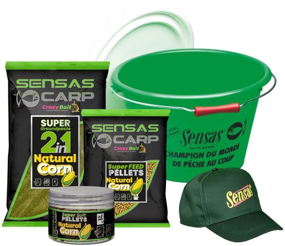Sensas Akční kbelík Carp Paste Pellets Corn