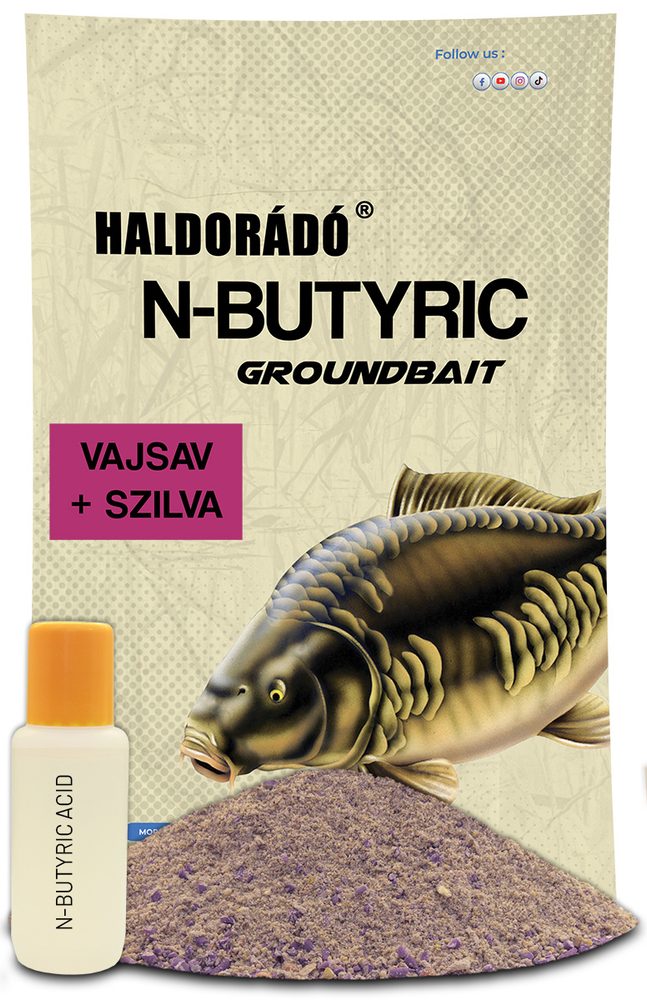 Haldorádó Vnadící směs N-Butyric Groundbait 800g + 50ml Aroma - Kyselina máslová/Švestka