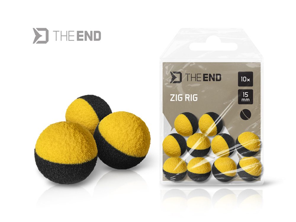 Delphin Pěnové Pop-Up TheEND Zig Rig černo-žluté 10ks,Delphin Pěnové Pop-Up TheEND Zig Rig černo-žluté 10ks