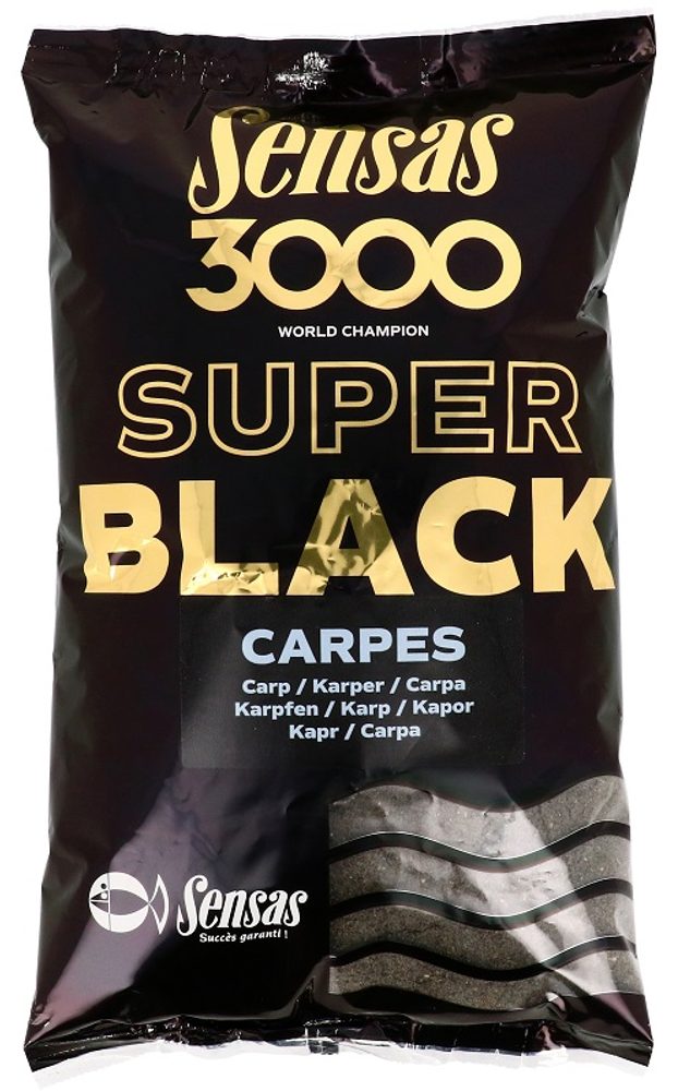 Fotografie Sensas Krmítková směs 3000 Super Black 1kg - Carpes - Kapr