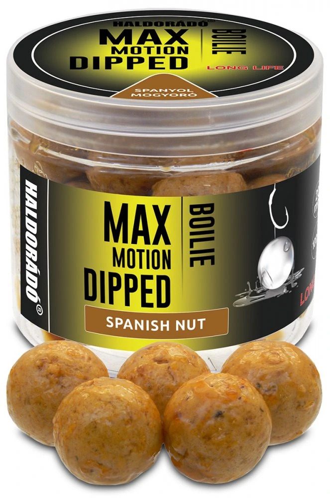 Haldorádó Boilies v dipu Dipped Max Motion 20mm 80g - Španělský ořech,Haldorádó Boilies v dipu Dipped Max Motion 20mm 80g - Španělský ořech