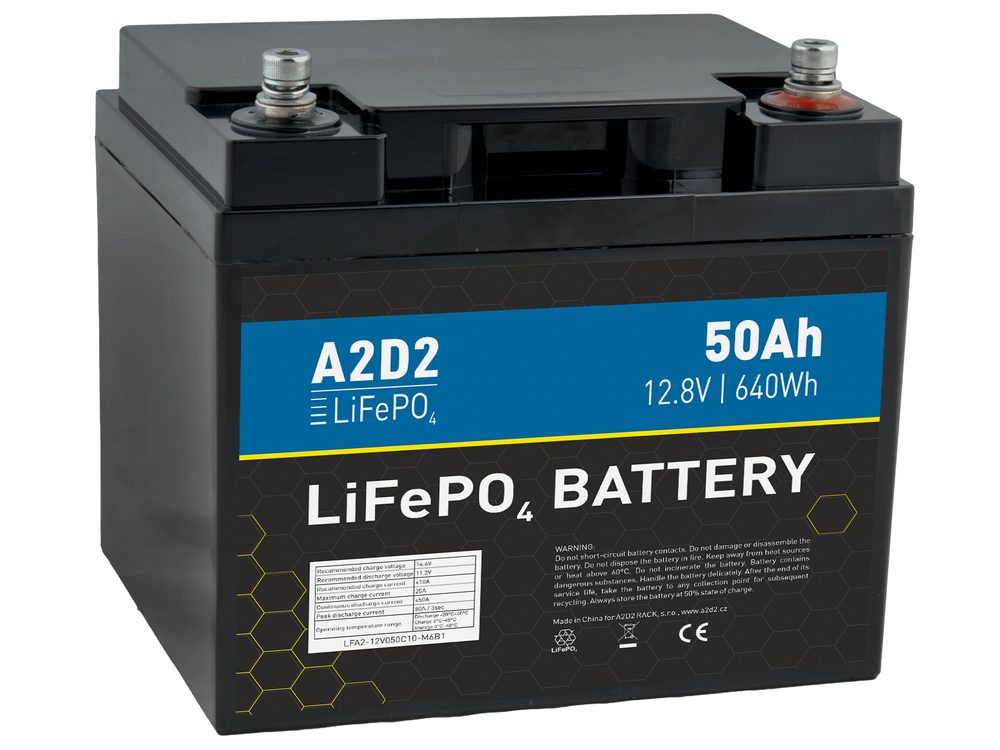 E-shop A2D2 Baterie LiFePO4 12,8V 50Ah M6,A2D2 Baterie LiFePO4 12,8V 50Ah M6