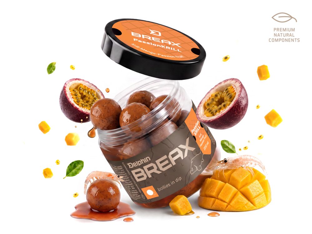 Delphin Boilies v dipu BreaX/PassionKRILL Krill-Mango 200ml,Delphin Boilies v dipu BreaX/PassionKRIL...