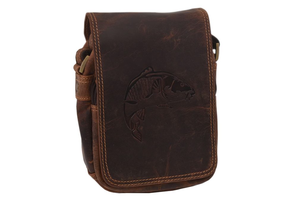 E-shop Mercucio Kožená taška přes rameno Crossbody Hunter kapr tmavěhnědý,Mercucio Kožená taška přes rameno Crossbody Hunter kapr tmavěhnědý