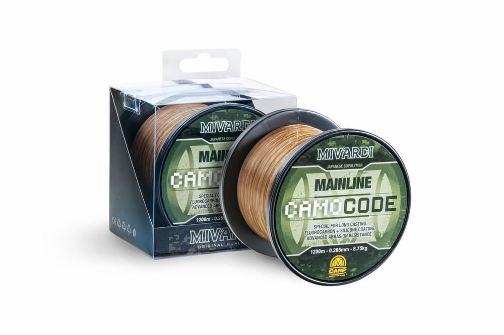 E-shop Mivardi Vlasec CamoCODE Mainline 1200m - 0,255mm / 6,55kg,Mivardi Vlasec CamoCODE Mainline 1200m - 0,255mm / 6,55kg