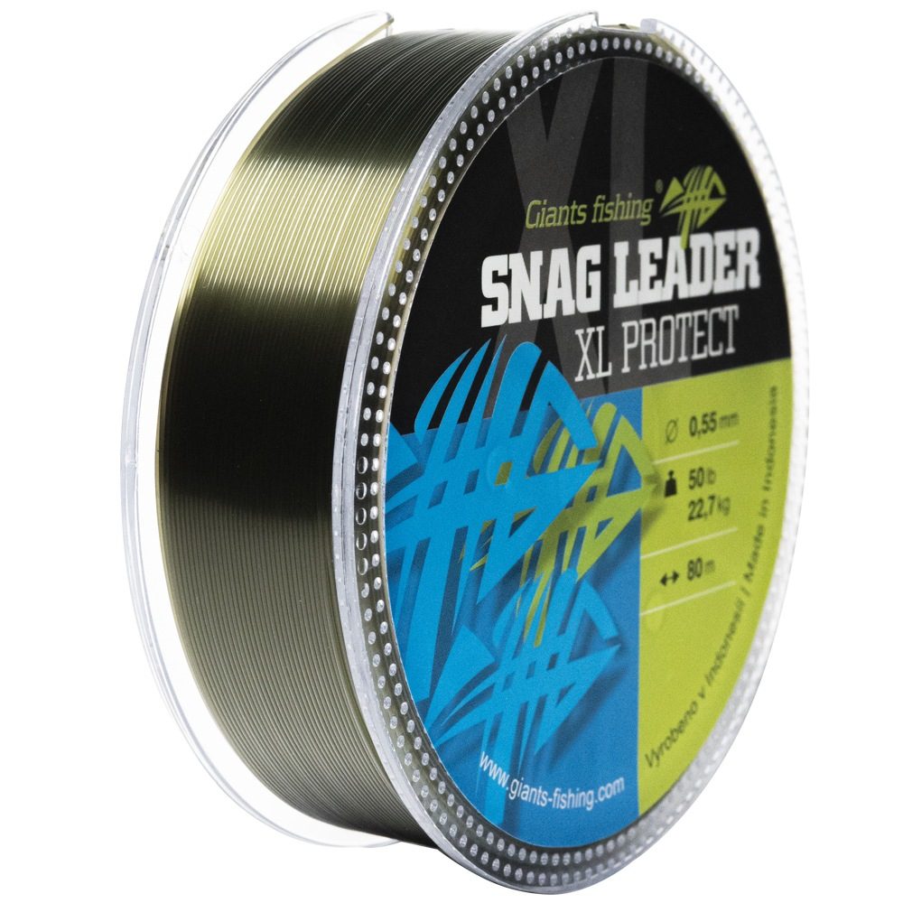 Giants Fishing Šokový vlasec Snag Leader XL - Protect Army Green 80m - 0,60mm/60lb/27,3kg