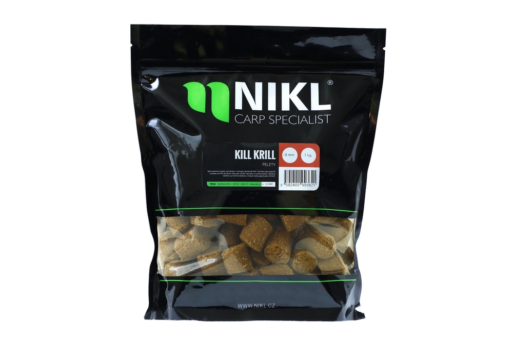 E-shop Nikl Pelety Kill Krill 1kg - 18mm s dírkou,Nikl Pelety Kill Krill 1kg - 18mm s dírkou