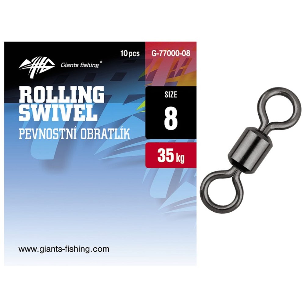 Giants Fishing Pevnostní obratlík Rolling Swivel 10ks - vel.10 (32kg),Giants Fishing Pevnostní obratlík Rolling Swivel 10ks - vel.10 (32kg)