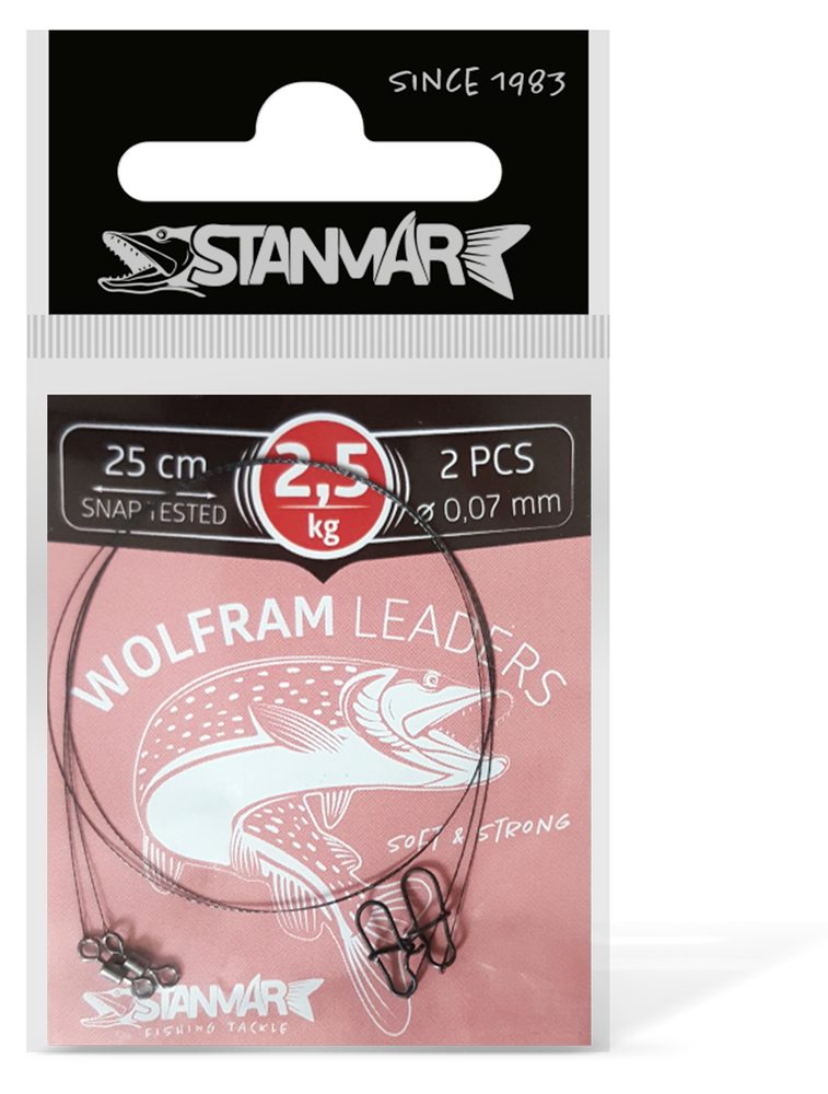 E-shop Stan-Mar Wolframové lanko 25cm - 2,5kg 2ks,Stan-Mar Wolframové lanko 25cm - 2,5kg 2ks