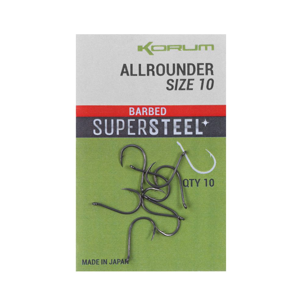 E-shop Korum Háčky Supersteel Allrounder Hooks Barbed 10ks,Korum Háčky Supersteel Allrounder Hooks Barbed 10ks