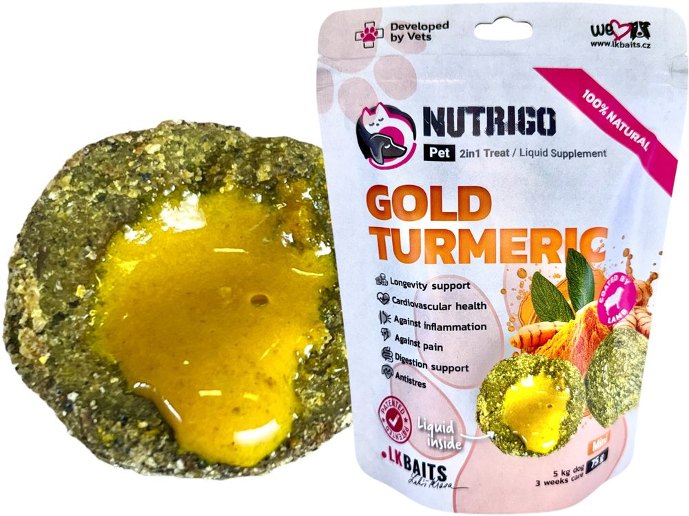 Fotografie LK Baits Pet Doplněk stravy Nutrigo Dog Supplement Gold Turmeric - S-M 170g