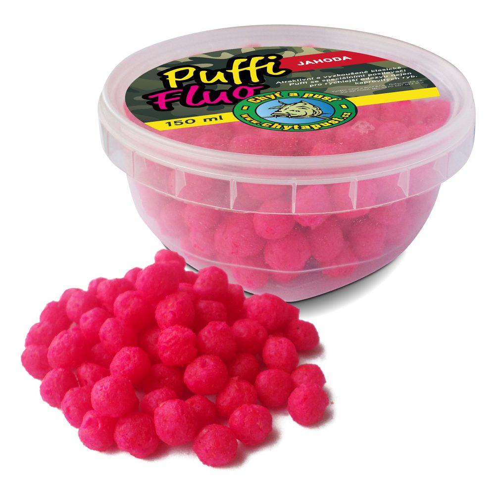E-shop Chyť a pusť Puffi fluo 150ml - Jahoda,Chyť a pusť Puffi fluo 150ml - Jahoda