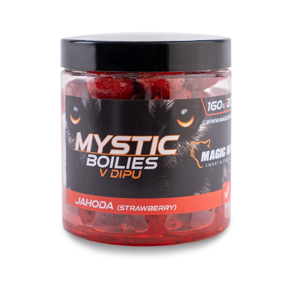Magic Wolf Boilies v dipu Mystic 160g - Jahoda 20mm