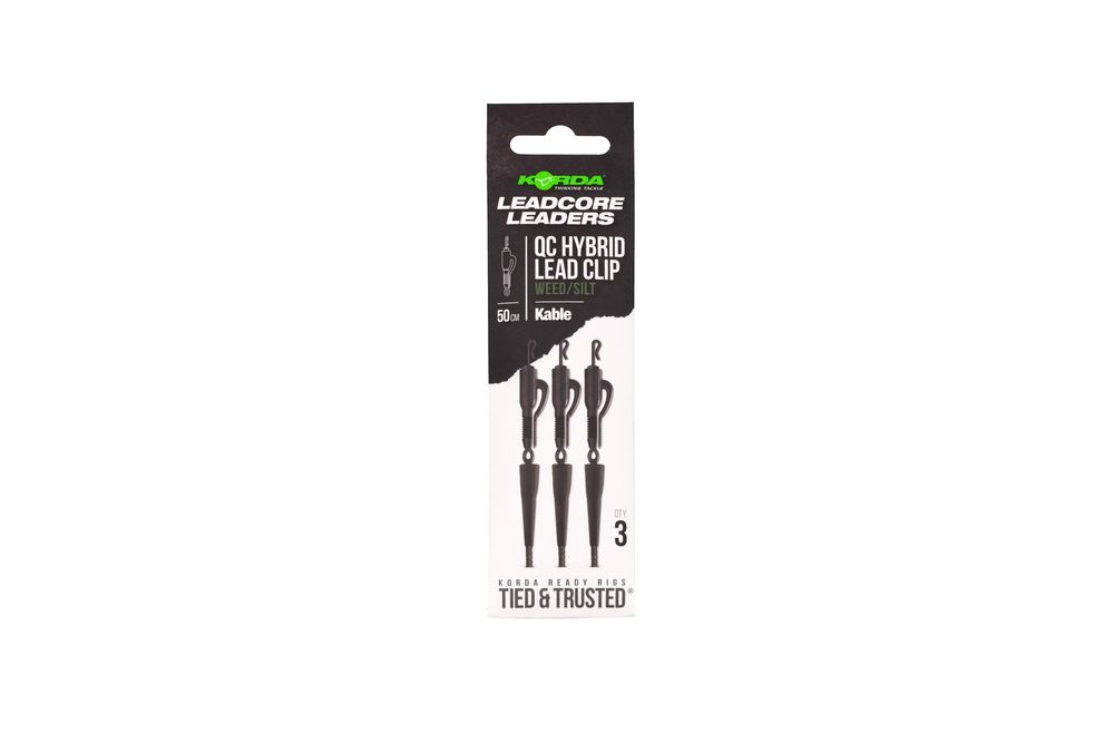 E-shop Korda Montáž Kable Leadcore Leader Hybrid Lead Clip QC Swivel 50cm - Weed,Korda Montáž Kable Leadcore Leader Hybrid Lead Clip QC Swivel 50cm - Weed