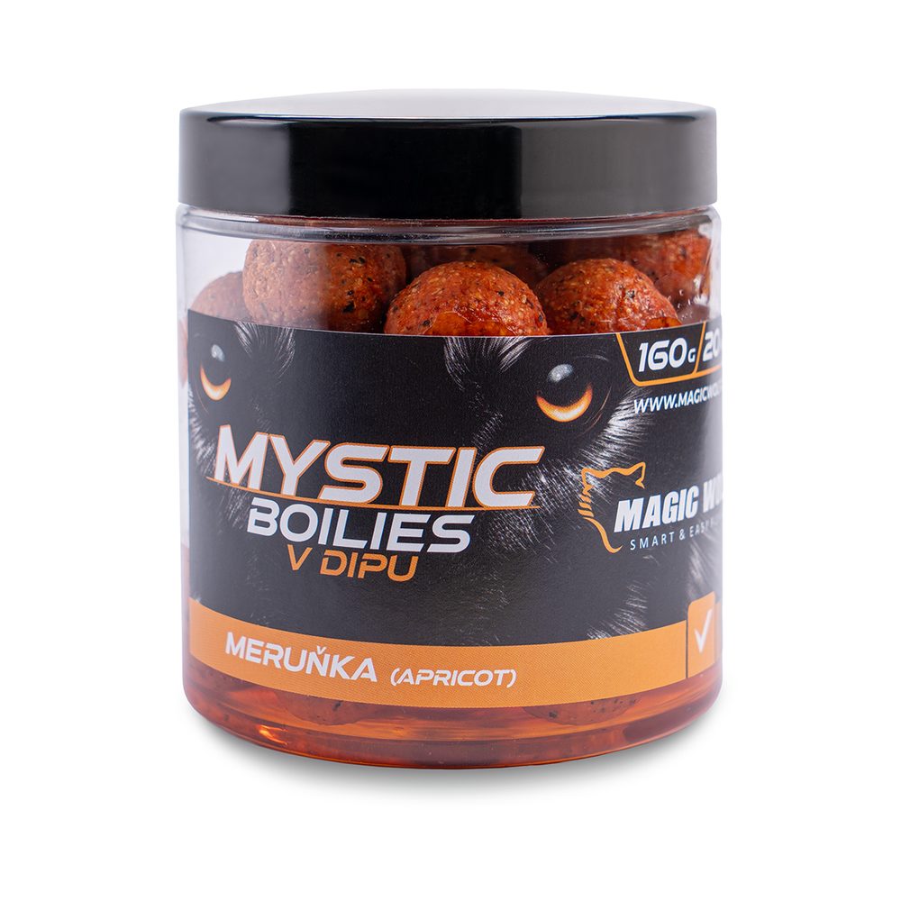 Magic Wolf Boilies v dipu Mystic 160g - Meruňka 24mm,Magic Wolf Boilies v dipu Mystic 160g - Meruňka 24mm