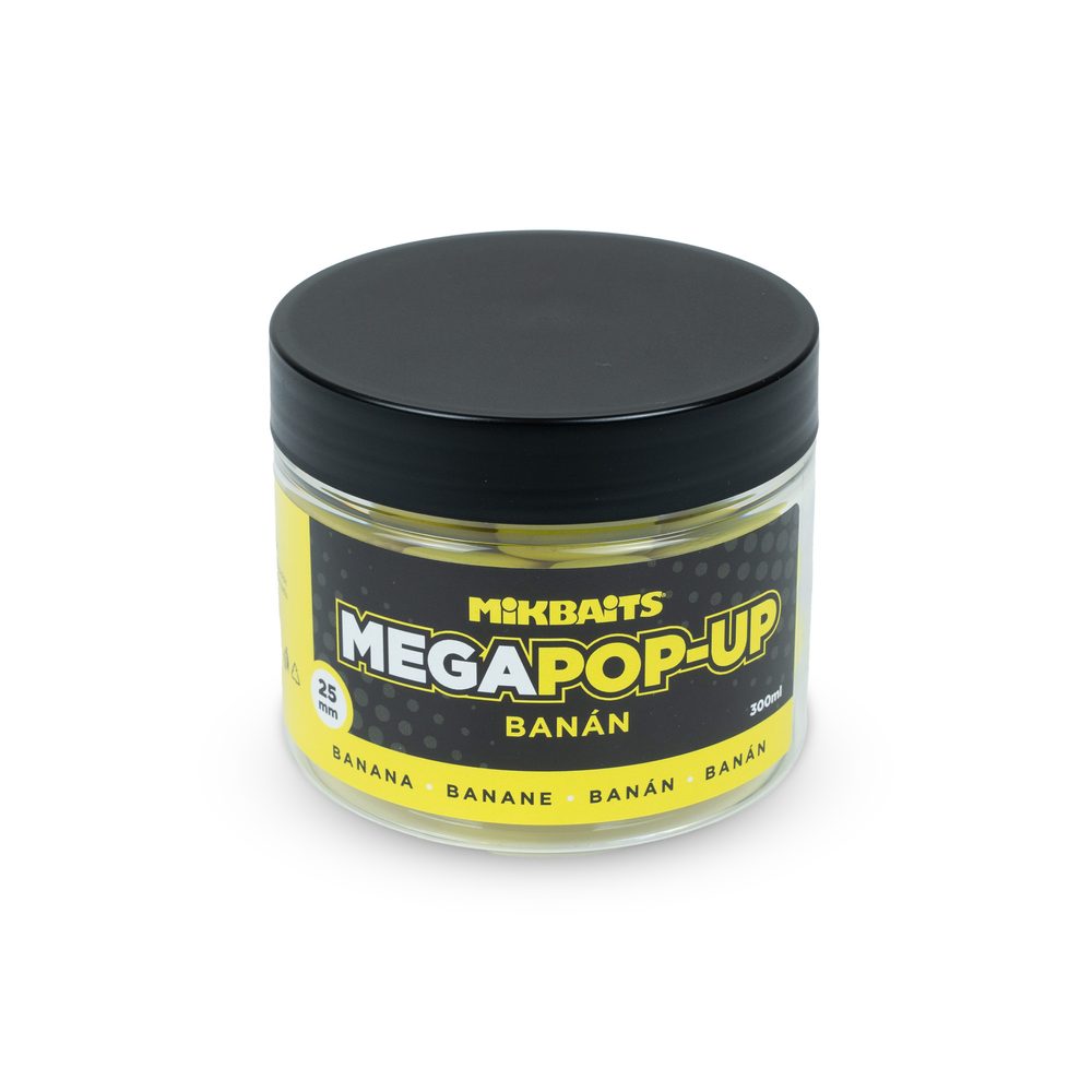 E-shop Mikbaits Plovoucí boilies Mega fluo pop-up 300ml - Banán,Mikbaits Plovoucí boilies Mega fluo pop-up 300ml - Banán