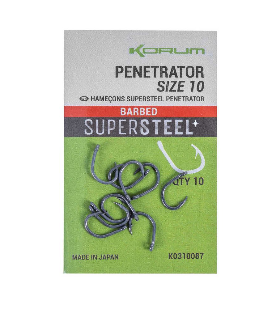 E-shop Korum Háčky Supersteel Penetrator Hooks Barbed 10ks