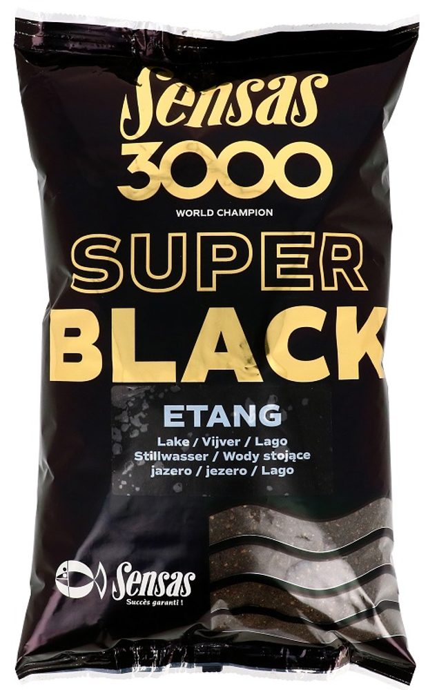 Fotografie Sensas Krmítková směs 3000 Super Black 1kg - Etang - Jezero