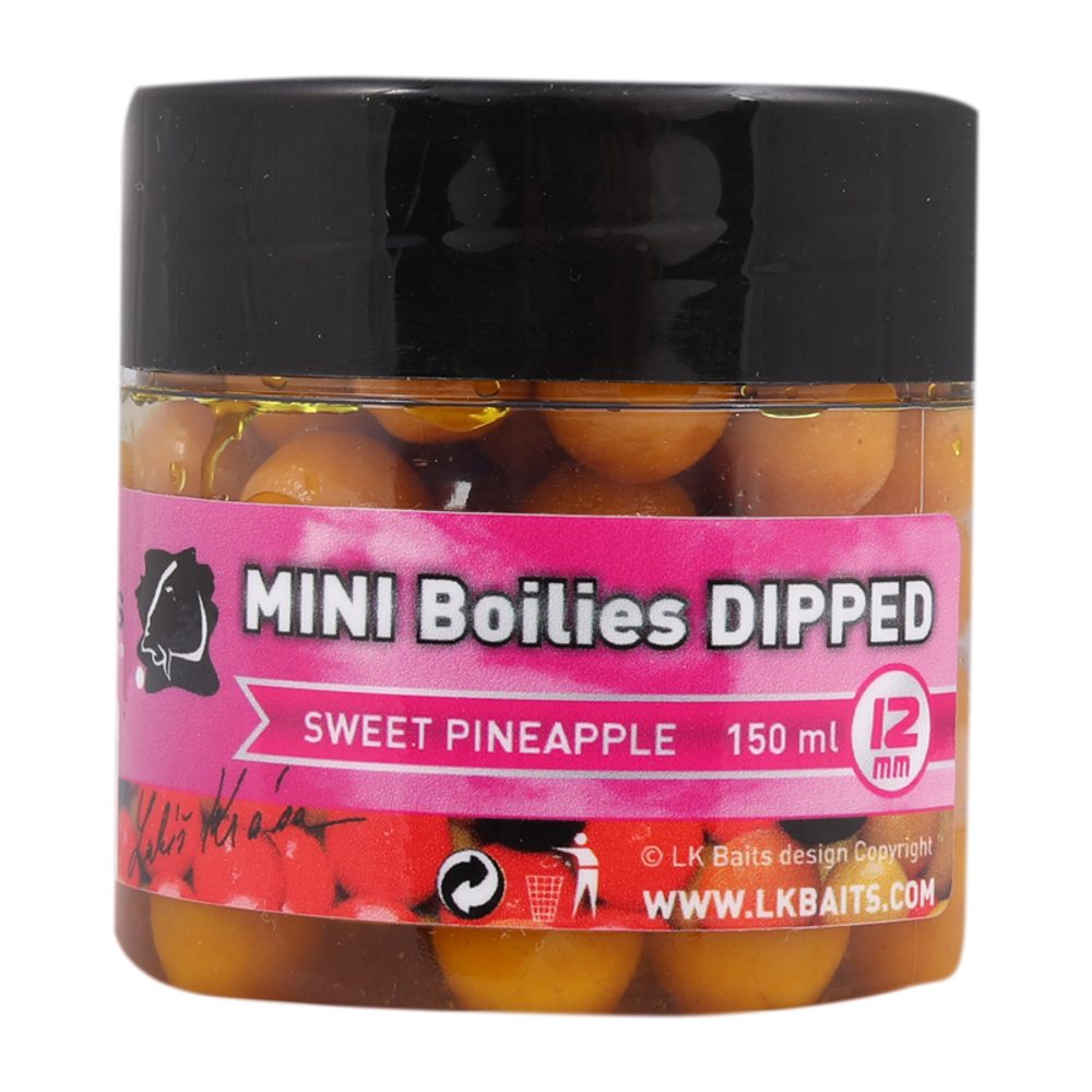 Fotografie LK Baits MINI Boilies v dipu 12mm 150ml - Sweet Pineapple